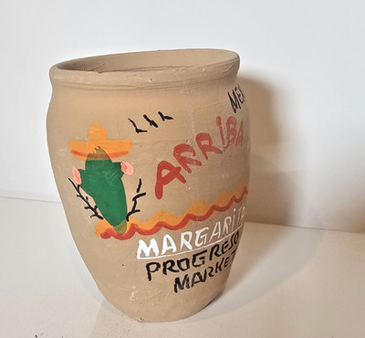 Two Cantaritos Drinks Natural Clay Mugs Cups Hot Cold Beverages Arriba Margarita