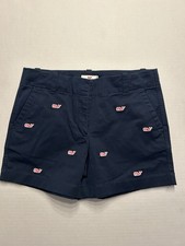 NWT Girls Vineyard Vines Whale Embroidered Everyday Shorts Navy Blue Size 10