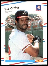 Ken Griffey 1988 Fleer #540 Atlanta Braves MLB READ FREE SHIPPING AutographDen