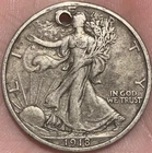 1918-S Walking Liberty Half Dollar XF Details Holed