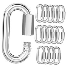 15PCS M6 1/4 Quick Link Chain Connector, 304 Stainless M6-2.45IN Silver-10PC