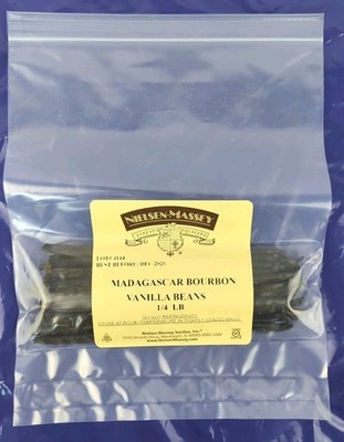 Nielsen-Massey Madagascar Bourbon Vanilla Beans 1/4Lb Bag for Paste or Extract