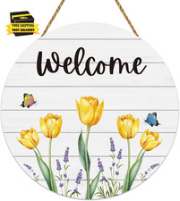 Spring Decorations for Home Wreaths for Front Door Butterfly Tulip Wreath Front