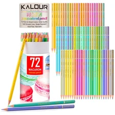 Macaron Pastel Colored Pencils,Set of 72 Colors,Artists Soft Core,Ideal for D...