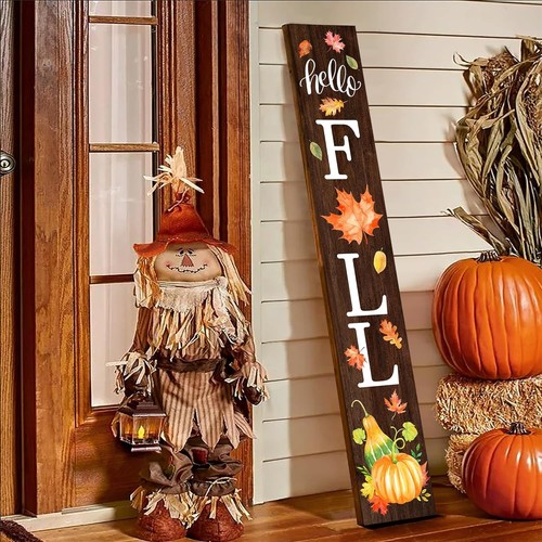 Hello Fall Wooden Porch Sign - Rustic Autumn Welcome Decor - Picture 9 of 9