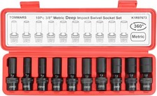 38 Drive Universal Swivel Impact Socket Set Deep 6point Wobble Flexible Socket