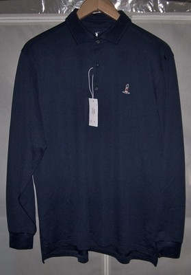 NEW FAIRWAY & GREENE Poly Long Sleeve Polo Shirt SANKATY HEAD GOLF CLUB XL Navy