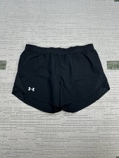 Under Armour Heatgear Fly By Running Shorts Womens Medium Black Lined Loose Fit