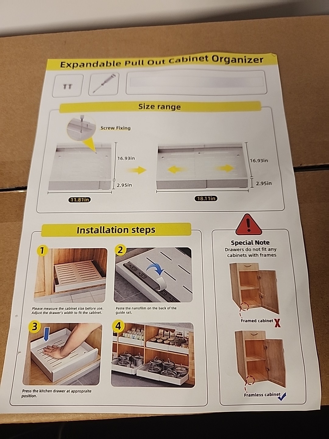 Expandable Pull Out Cabinet Organizer