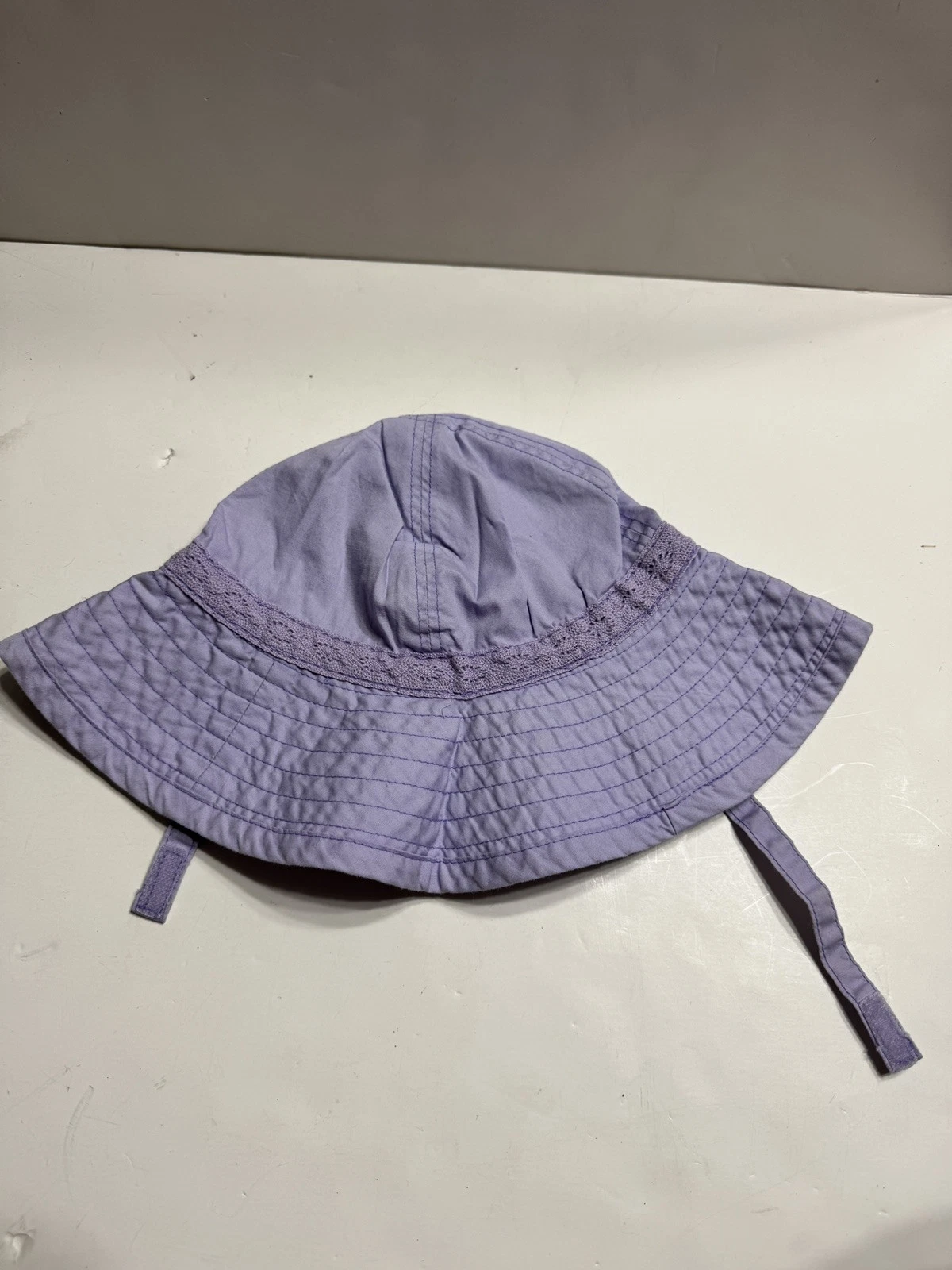 Baby Girl Old Navy Lavender Purple Sun Hat With Chin Strap Size Small