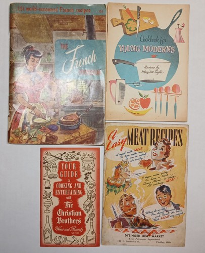 Vintage Lot Of 4 Recipe Cook Booklets 1940 - 1950 Rare