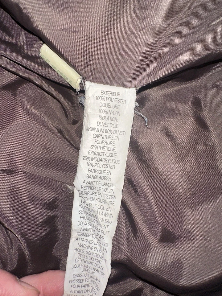 LL Bean 男式复古鹅绒夹克带毛皮可拆卸连帽男式 L 码 — 第 4/4 张图片