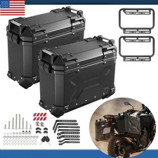 2x Negro 36L Alforja Lateral Dura Caja Maletero Tour Motocicleta Alforjas Estuche Lateral