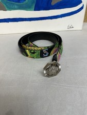 RARE Versace Multicolor Floral Belt Medusa Silver 90's Buckle Size 46 / 115 cm