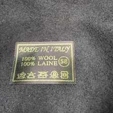 Made in Italy Mens 100 Wool Flat Cap Black Ivy Newsboy Hat Size 58 Large
