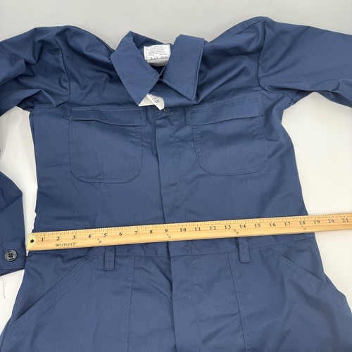 Utility Coveralls Men 42R NEW Blue Long Sleeve Military Workwear Zip Button - Picture 12 of 16