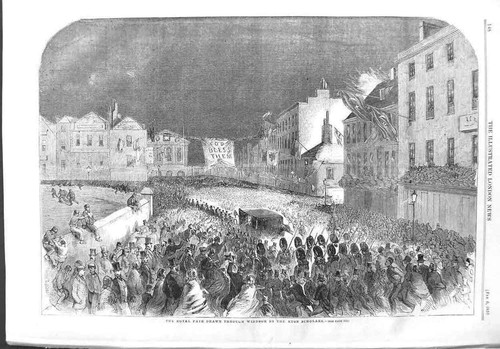 Original Old Antique Print 1858 Royal Wedding Procession Windsor Eton Scholars