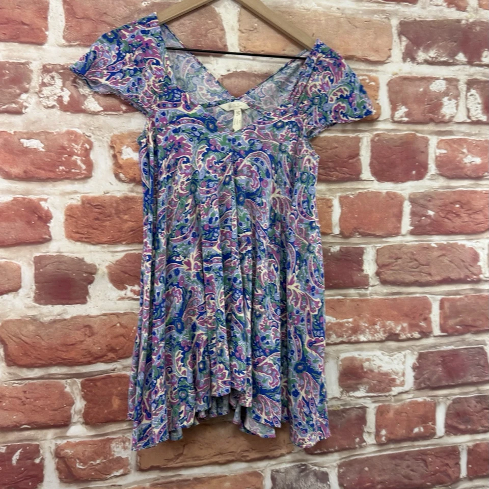 Camisa informal abstracta floral multicolor Boho XS de Maltida Jane Top para mujer Foto 2 de 4