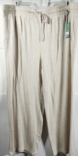 Terra  Sky Women's 3X Wide Leg Pants w/Side Pockets Beige NEW
