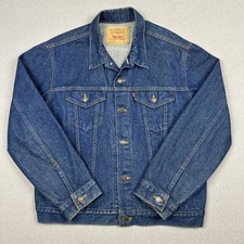 Vtg Levis Jacket Mens 44 R Denim Trucker Type 3 70506-0214 Made in USA Dark 1981