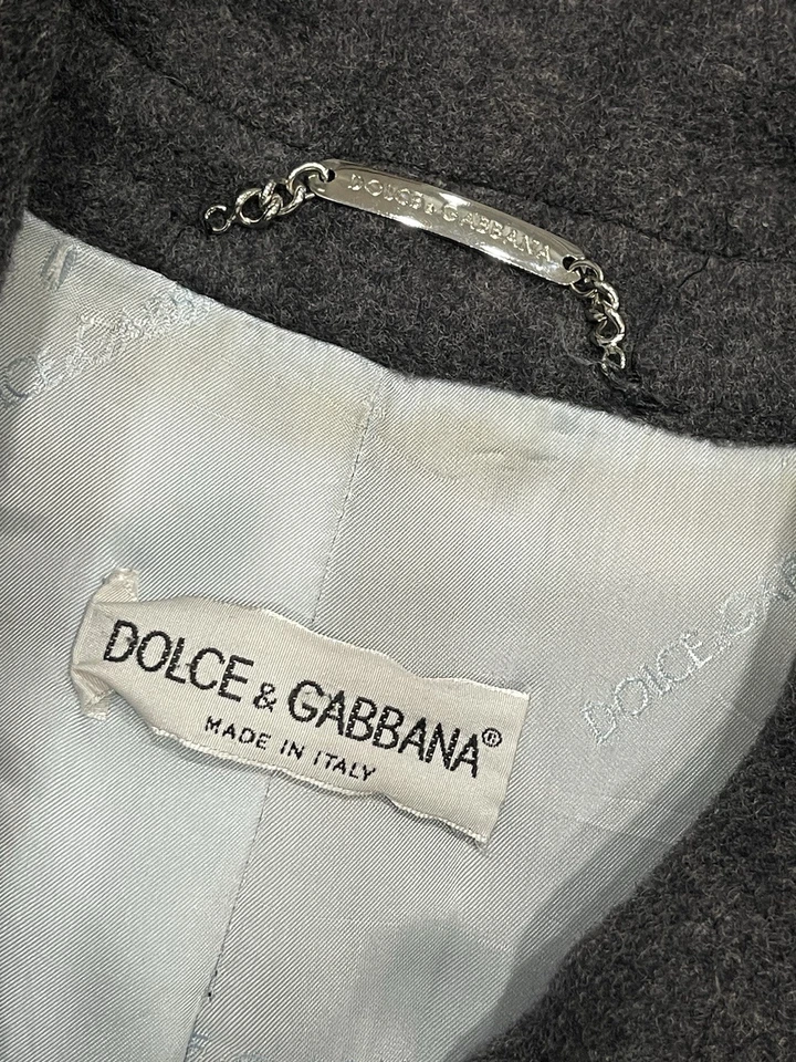 Abrigo de lana Dolce & Gabbana para mujer talla 44 gris Foto 3 de 4