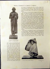 Old Japanese Sculpture Kasho Buddha Homei Girl Fujiwara Shin Sakyumei