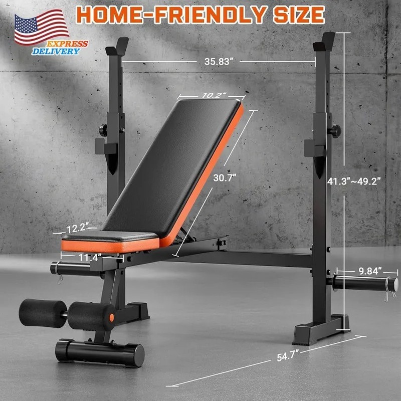 Weight Bench Set 770Lbs Bench Press Rack Adjustable Weight Benches for Home Gym