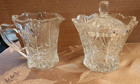 Vintage Lead Crystal Sugar Bowl with Lid and Creamer — photo 1