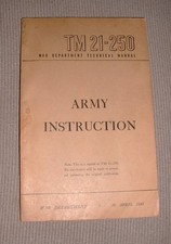 WWII War Department Army Instruction Technical Book TM 21-250 1945 Illustrated