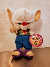 New  RARE Vintage Animaniacs Pinky and the Brain Hawaiian Plush 9  Vtg 1997