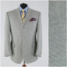 Mens Pin Check Blazer 46R UK Size ATWARDSON Silk Wool Sport Coat Jacket