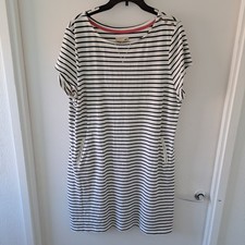 Mantaray Debenhams Navy White Striped Cotton Dress Pockets Size 18 Nautical Tuni