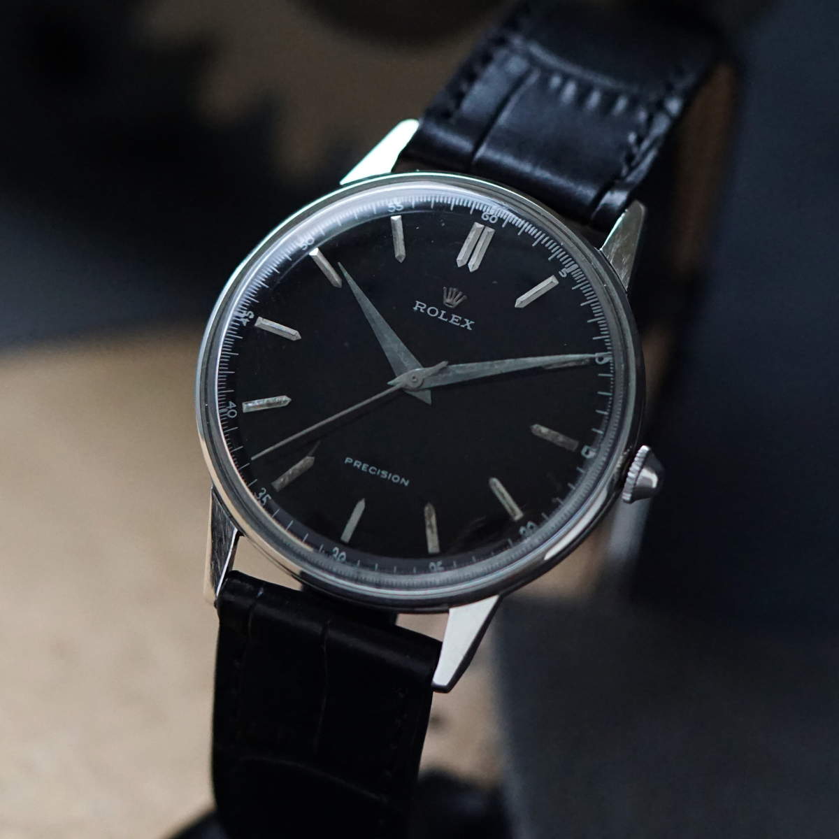 Rolex Vintage Precision Ref 4363 Steel Large 35mm Manual Wind 1962