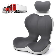 Truck Seat Cushion Headrest 2-in-1 Set Truck Driver Lumbar Support Car