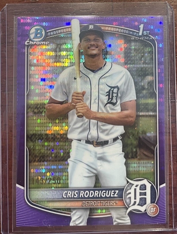 2025 Bowman Chrome Cris RODRIGUEZ 1st Rc Rookie Purple Pulsar Refractor #/250