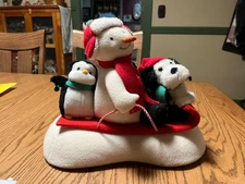 Hallmark Jingle Pals SNOW WHAT FUN SLEDDERS Snowman Sound Motion Tabletop 2007