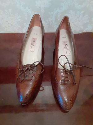 Vintage Amalfi ''Chip'' Lace-Up Heels   Italian Leather   Size 9 AA
