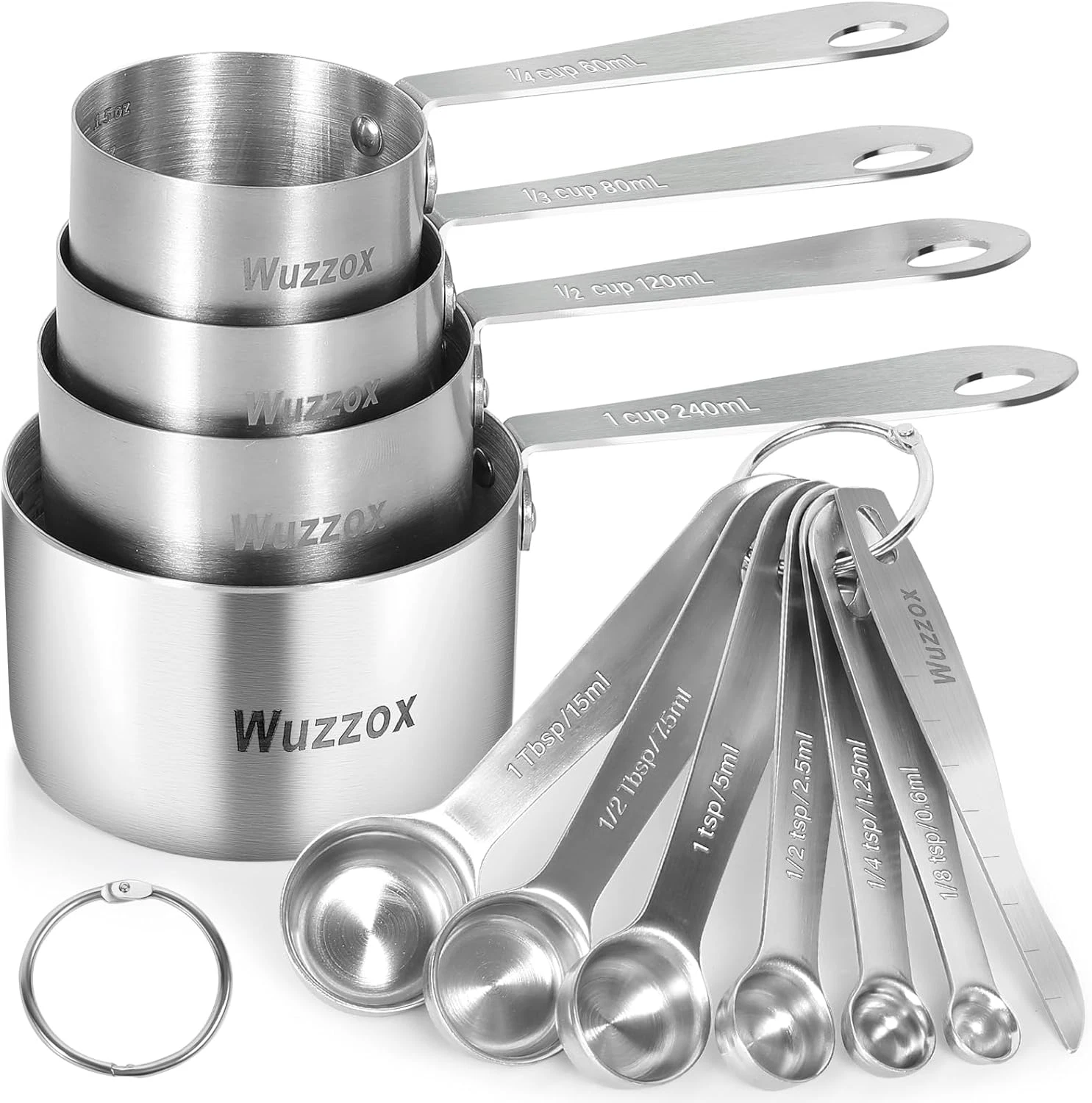 Measuring Cups and Spoons Set of 11, Stackable Metal Kitchen Tools
Opens in a new window or tab