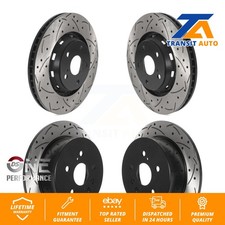 Front Rear Coated Drilled Slot Disc Brake Rotors Kit For 2009-2016 Toyota Venza