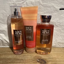 BATH  BODY WORKS SOAK IN THE SUN BODY MIST SPRAY , Cream  Gel 3 PCS New
