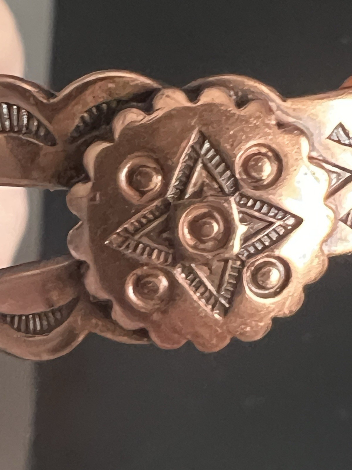 Vintage Solid Copper Cuff Bracelet Southwestern S… - image 7
