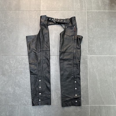 Authentic Hot Leathers Unisex Black Assless Chaps Size Large