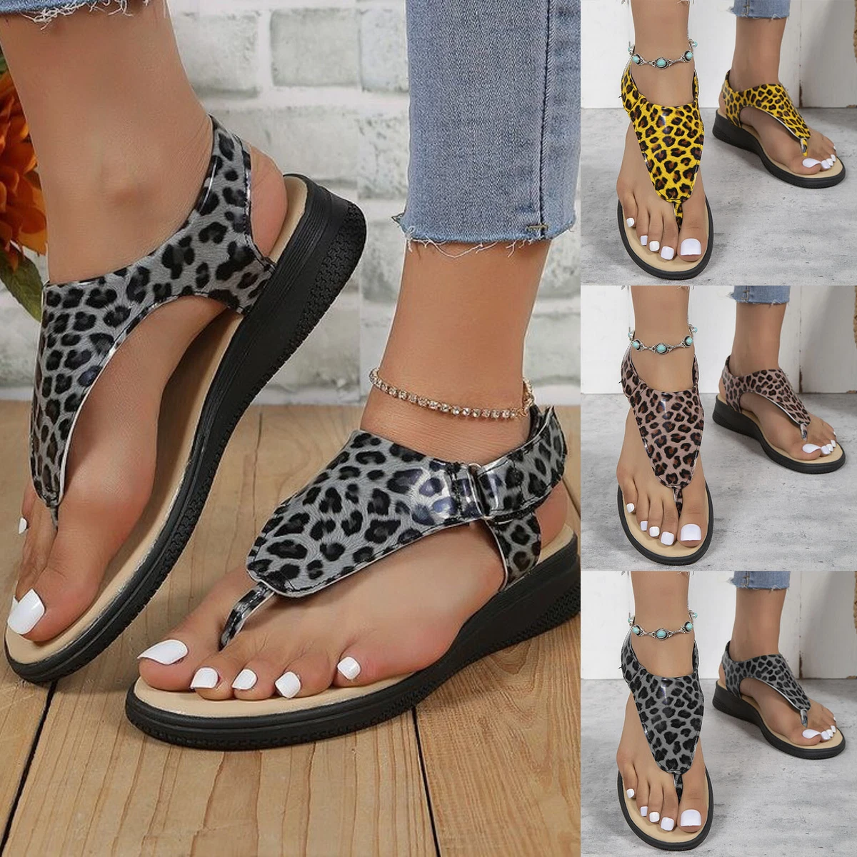 Cute leopard store sandals