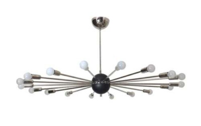 Jahrhundertmitte Design Messing Sputnik Kronleuchter Licht Einbau 18 Arme Chrom