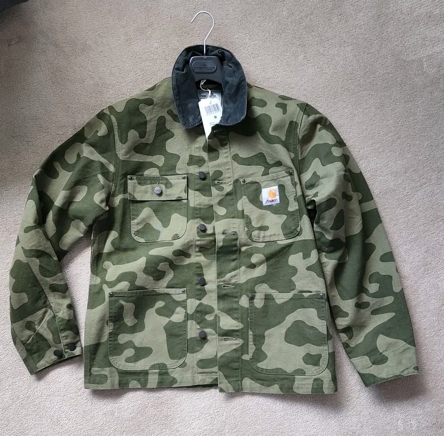 Rare Carhartt X Palace Michigan Chore Coat Jacket Green Camo Rare Carhartt X Palace Michigan Chore Coat Jacket Green Camo