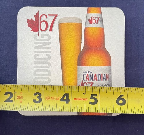 LOT OF * 9 * MOLSON CANADIAN 67 BEER MATS BEER COASTERS TWO SIDED - Picture 5 of 5