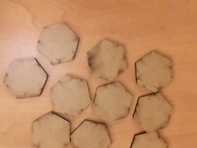 10 Battletech wooden Hex Bases,same size as Catalyst base