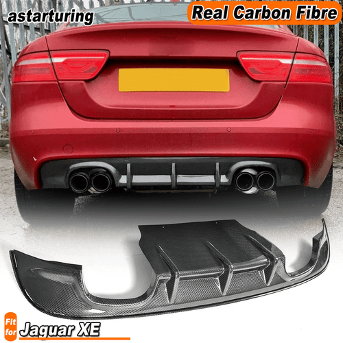 Carbon Fiber Rear Bumper Diffuser Spoiler Lip Fit For Jaguar XE Sedan 2015-2019 - Picture 1 of 12