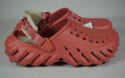 ちかこです。 Crocs Echo Slip On Clogs Casual Solid Hot 207937 Blush Red Size M7