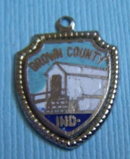 Vintage Brown County Indiana shield sterling charm